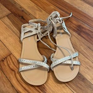 Metallic sandals